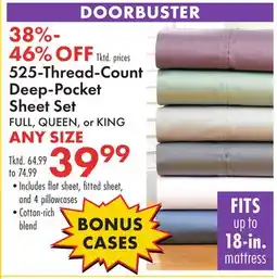 Boscov's 525-Thread-Count Deep-Pocket Sheet Set offer