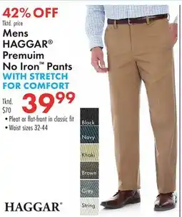 Boscov's Mens HAGGAR Premuim Iron Pants offer