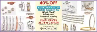Boscov's ENTIRE COLLECTION NOVA STAR Lab Grown Diamond Jewelry offer