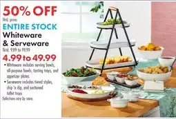 Boscov's ENTIRE STOCK Whiteware & Serveware offer
