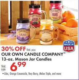 Boscov's OUR OWN CANDLE COMPANY 13-oz. Mason Jar Candles offer