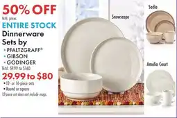 Boscov's ENTIRE STOCK Dinnerware Sets offer