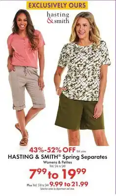 Boscov's HASTING & SMITH Spring Separates offer
