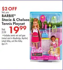 Boscov's BARBIE Stacie & Chelsea Tennis Playset offer