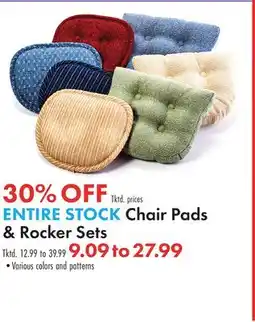 Boscov's ENTIRE STOCK Chair Pads & Rocker Sets offer