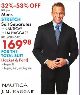 Boscov's Mens STRETCH Suit Separates offer