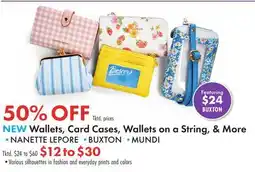Boscov's NEW Wallets, Card Cases, Wallets on a String, & More offer