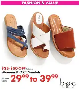 Boscov's Womens B. O. C Sandals offer