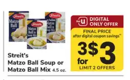 ACME Streit's Matzo Ball Soup or Matzo Ball Mix offer