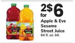 ACME Apple & Eve Sesame Street Juice offer