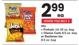 ACME Utz • Pretzels 14-16 oz. bag • Cheese Curls 8.5 oz. bag or Bachman Jax 8.5 oz. bag offer