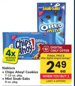 ACME Nabisco Chips Ahoy! Cookies 7-13 oz. pkg., Mini Snak-Saks 8 oz. pkg offer