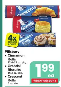 ACME Pillsbury Cinnamon Rolls 12.4-13 oz. pkg., Grands! Biscuits 16.3 oz. pkg., Crescent Rolls 8 oz. ctn offer