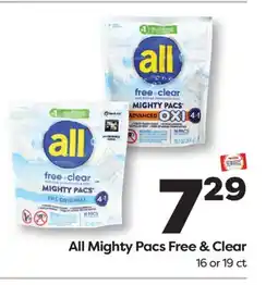 Weis Markets All Mighty Pacs Free & Clear offer
