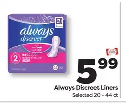 Weis Markets Always Discreet Liners offer