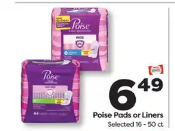 Weis Markets Poise Pads or Liners offer