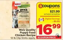 Weis Markets Weis Quality Puppy Food Chicken Recipe offer