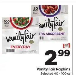 Weis Markets Vanity Fair Napkins offer