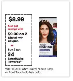 CVS ANY Clairol Nice'n Easy or Root Touch-Up hair color offer