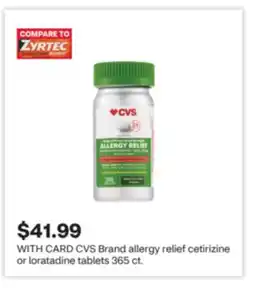 CVS CVS Brand allergy relief cetirizine or loratadine tablets offer
