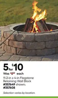 Lowe's 11.2-in x 4-in Flagstone Retaining Wall Block offer