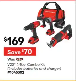 Lowe's CRAFTSMAN V20F 4-Tool Combo Kit offer
