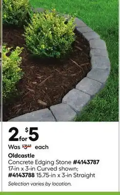 Lowe's Concrete Edging Stone 17-in x 3-in Curved shown 15.75-in x 3-in Straight offer