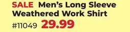 Runnings Men's Long Sleeve Weathered Work Shirt offer