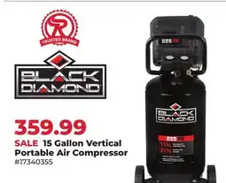 Runnings BLACK DIAMOND 15 Gallon Vertical Portable Air Compressor offer