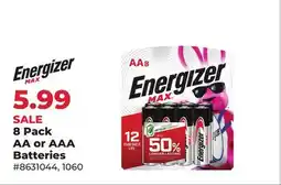 Runnings Energizer 8 Pack AA or AAA Batteries offer
