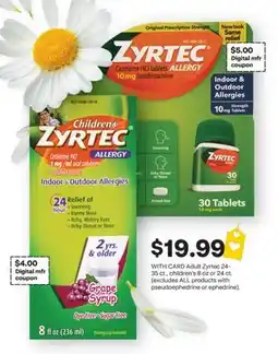 CVS Adult Zyrtec 24-35 ct., children's 8 oz or 24 ct offer