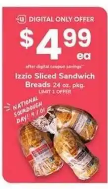 Safeway Izzio Sliced Sandwich Breads offer