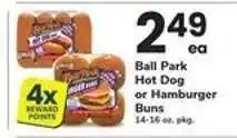 Safeway Ball Park Hot Dog or Hamburger Buns offer