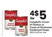 Safeway Campbell's Cream of Chicken or Cream of Mushroom Condensed Soups offer
