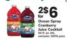 Safeway Ocean Spray Cranberry Juice Cocktail offer