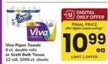 Safeway Viva Paper Towels or Scott Bath Tissue offer