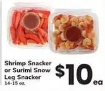 Safeway Shrimp Snacker or Surimi Snow Leg Snacker offer