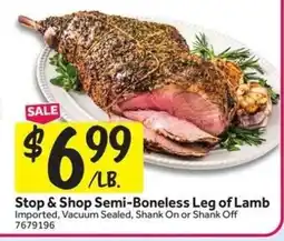 Stop&Shop Stop & Shop Semi-Boneless Leg of Lamb offer