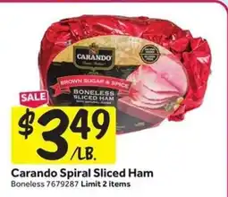 Stop&Shop Carando Spiral Sliced Ham offer