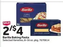 Stop&Shop Barilla Baking Pasta offer