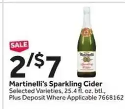 Stop&Shop Martinelli's Sparkling Cider offer