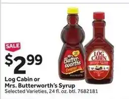 Stop&Shop Log Cabin or Mrs. Butterworth's Syrup offer
