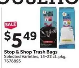 Stop&Shop Stop & Shop Trash Bags offer