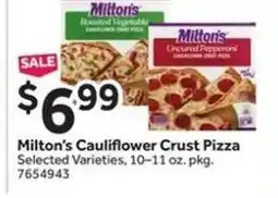 Stop&Shop Milton's Cauliflower Crust Pizza offer