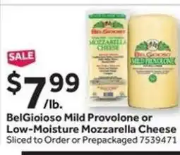 Stop&Shop BelGioioso Mild Provolone or Low-Moisture Mozzarella Cheese offer