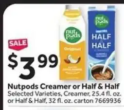 Stop&Shop Nutpods Creamer or Half & Half offer