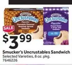 Stop&Shop Smucker's Uncrustables Sandwich offer