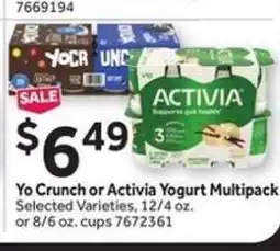 Stop&Shop Yo Crunch or Activia Yogurt Multipack offer