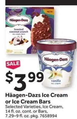 Stop&Shop Häagen-Dazs Ice Cream or Ice Cream Bars offer