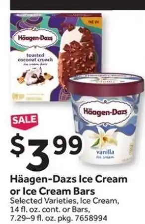 Stop&Shop Häagen-Dazs Ice Cream or Ice Cream Bars offer